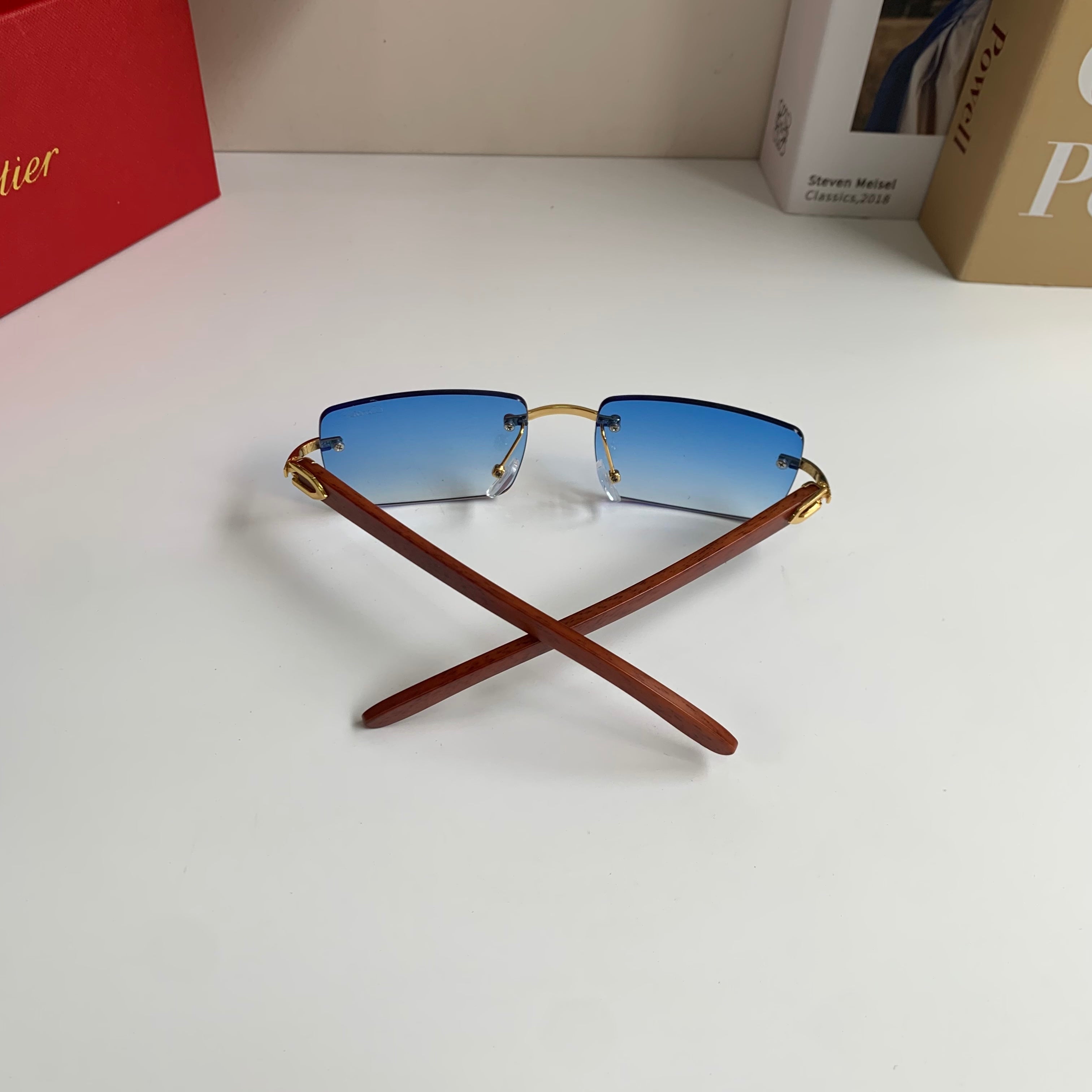 Cartier Fashion Blue Lens Sunglasses for Men & Women - 493651 - detail image 7