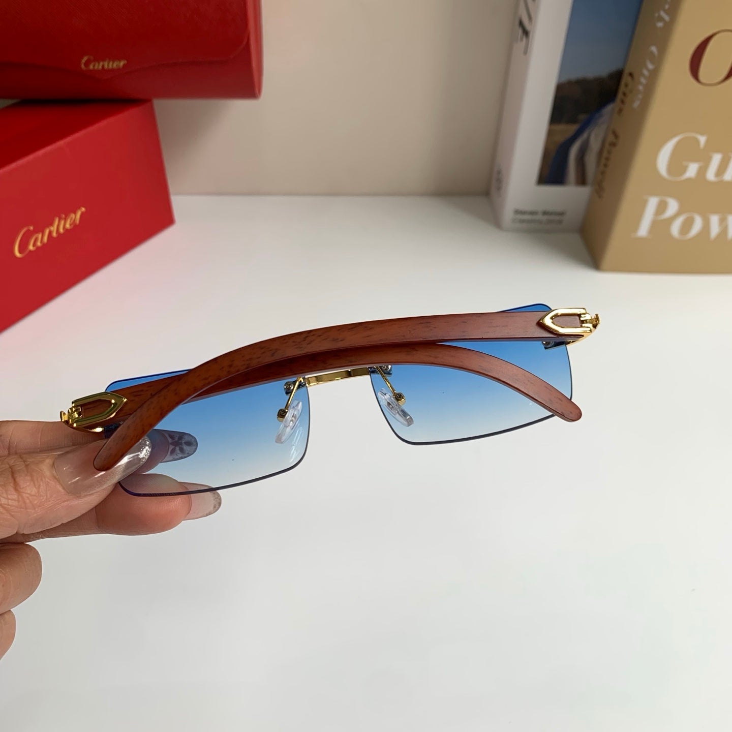 Cartier Fashion Blue Lens Sunglasses for Men & Women - 493651 - detail image 8