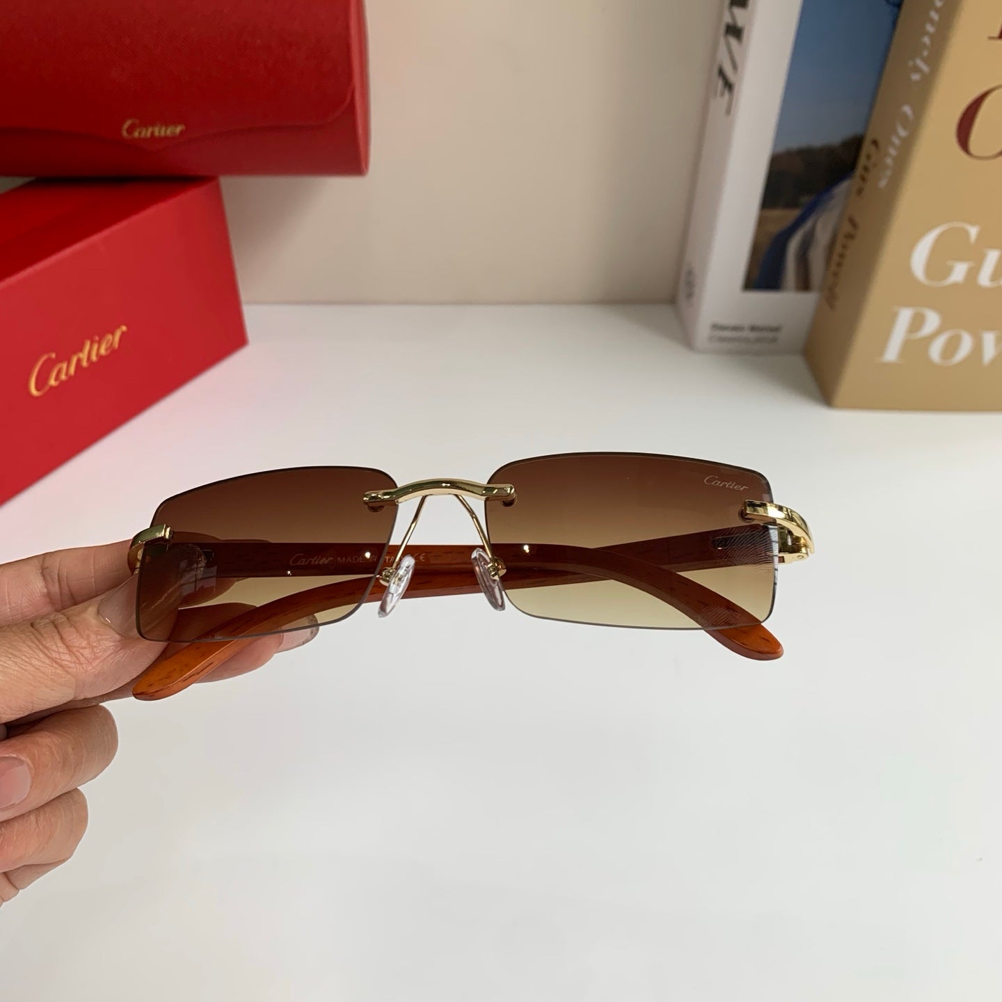Cartier Fashion Brown Lens Sunglasses for Men & Women - 493652 - detail image 3