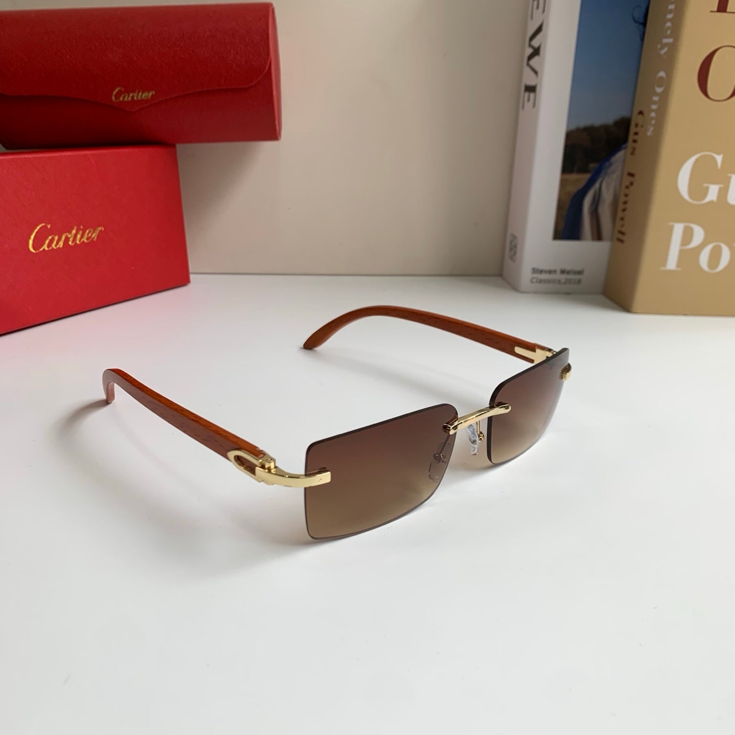 Cartier Fashion Brown Lens Sunglasses for Men & Women - 493652