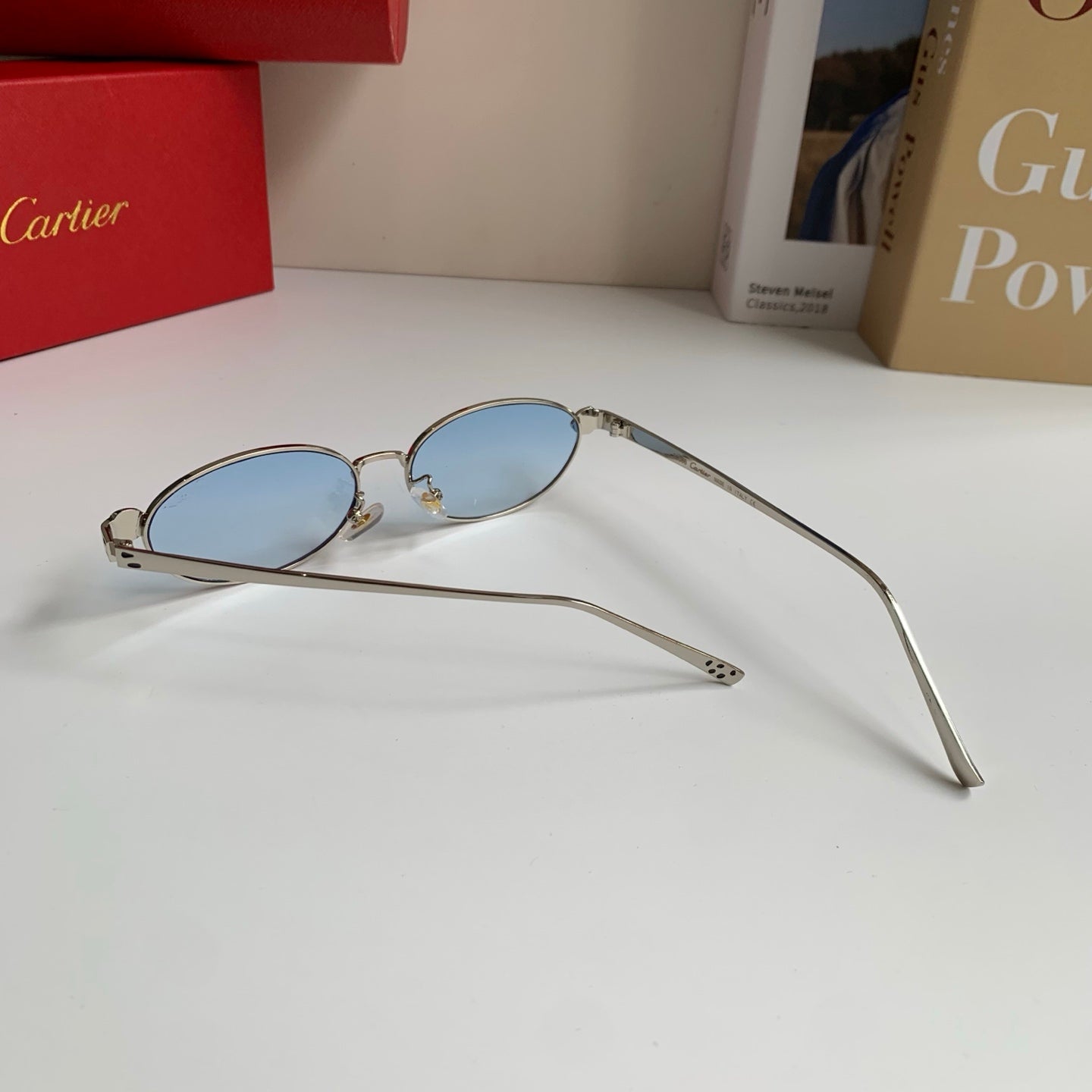 Cartier Cat-Eye Silver Lens Sunglasses for Men & Women - 416013 - detail image 6
