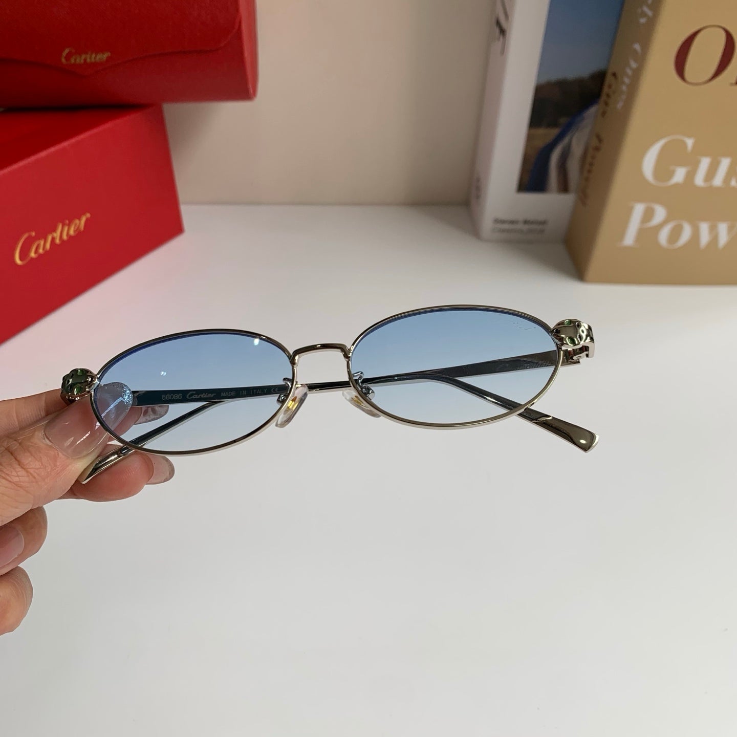 Cartier Cat-Eye Silver Lens Sunglasses for Men & Women - 416013 - detail image 4