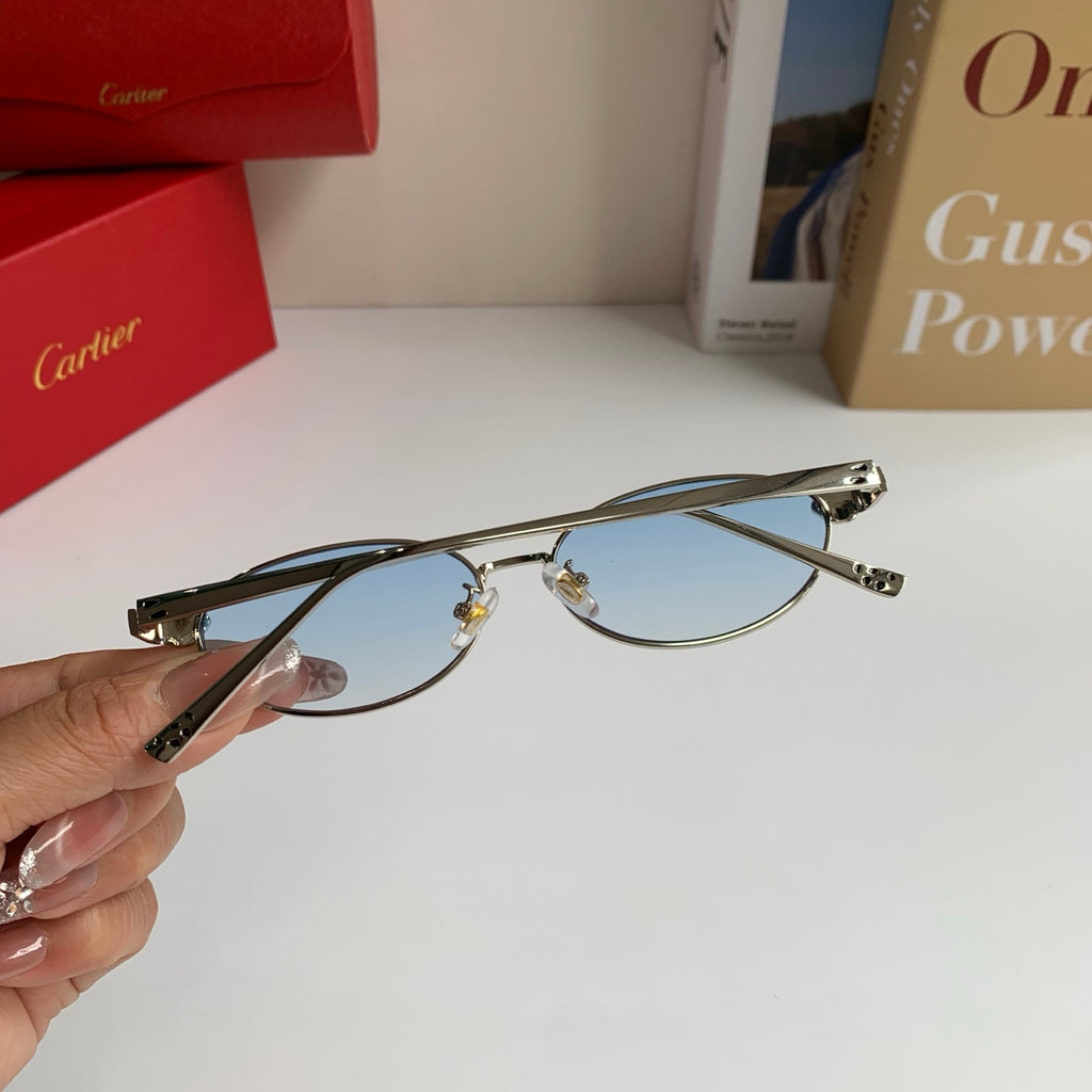 Cartier Cat-Eye Silver Lens Sunglasses for Men & Women - 416013 - detail image 7