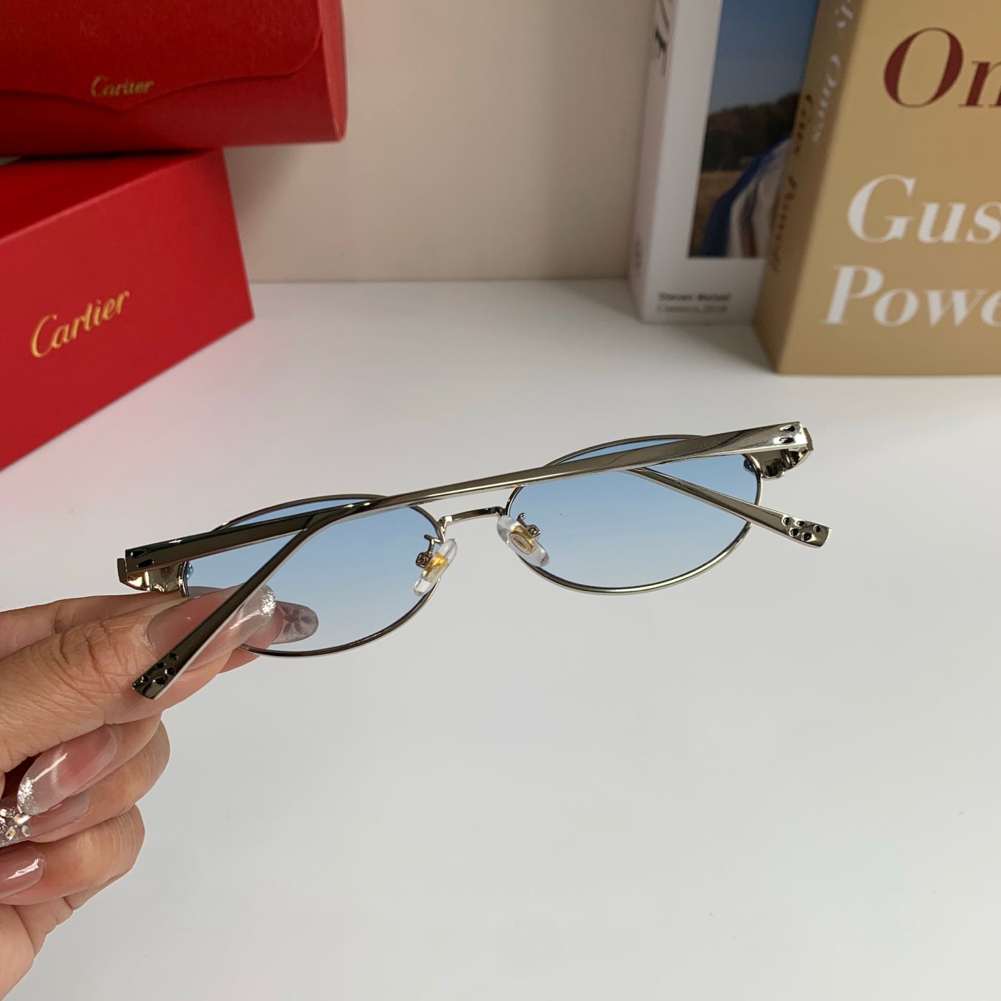 Cartier Cat-Eye Silver Lens Sunglasses for Men & Women - 416013 - detail image 7