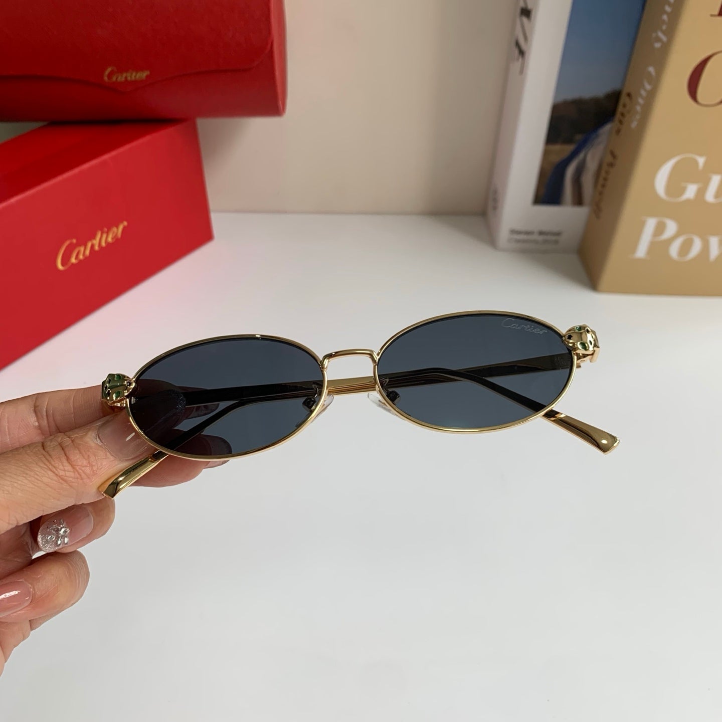 Cartier Cat-Eye Silver Lens Sunglasses for Men & Women - detail image 3