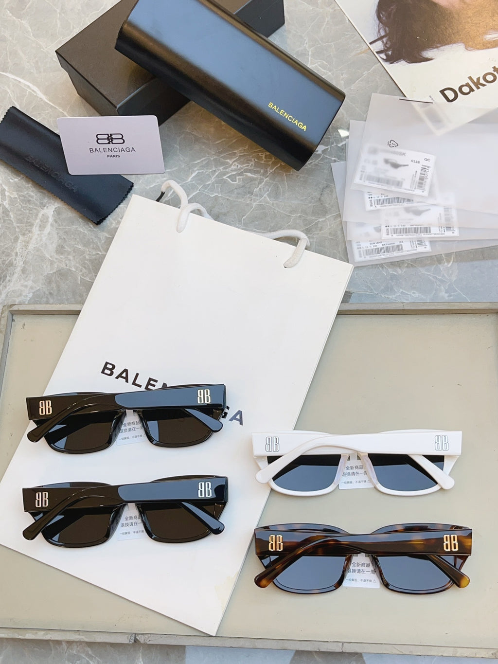 Balenciaga BB0480SK Fashion Black Lens Sunglasses for Men & Women - detail image 8