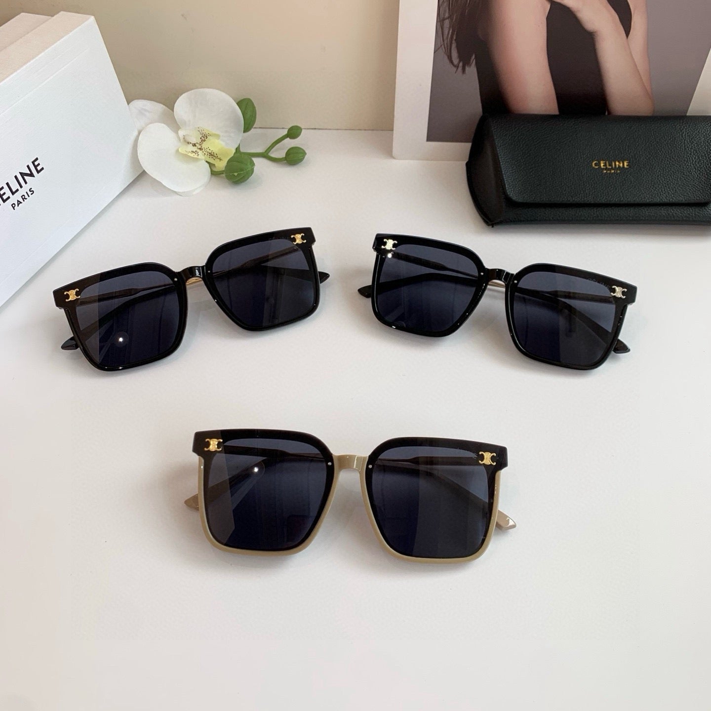 Celine Square Black Lens Sunglasses for Men & Women - 431986 - detail image 2