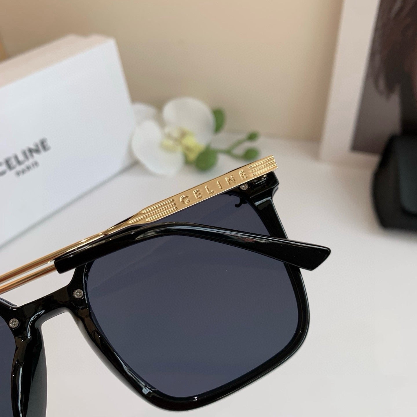 Celine Square Black Lens Sunglasses for Men & Women - 431987
