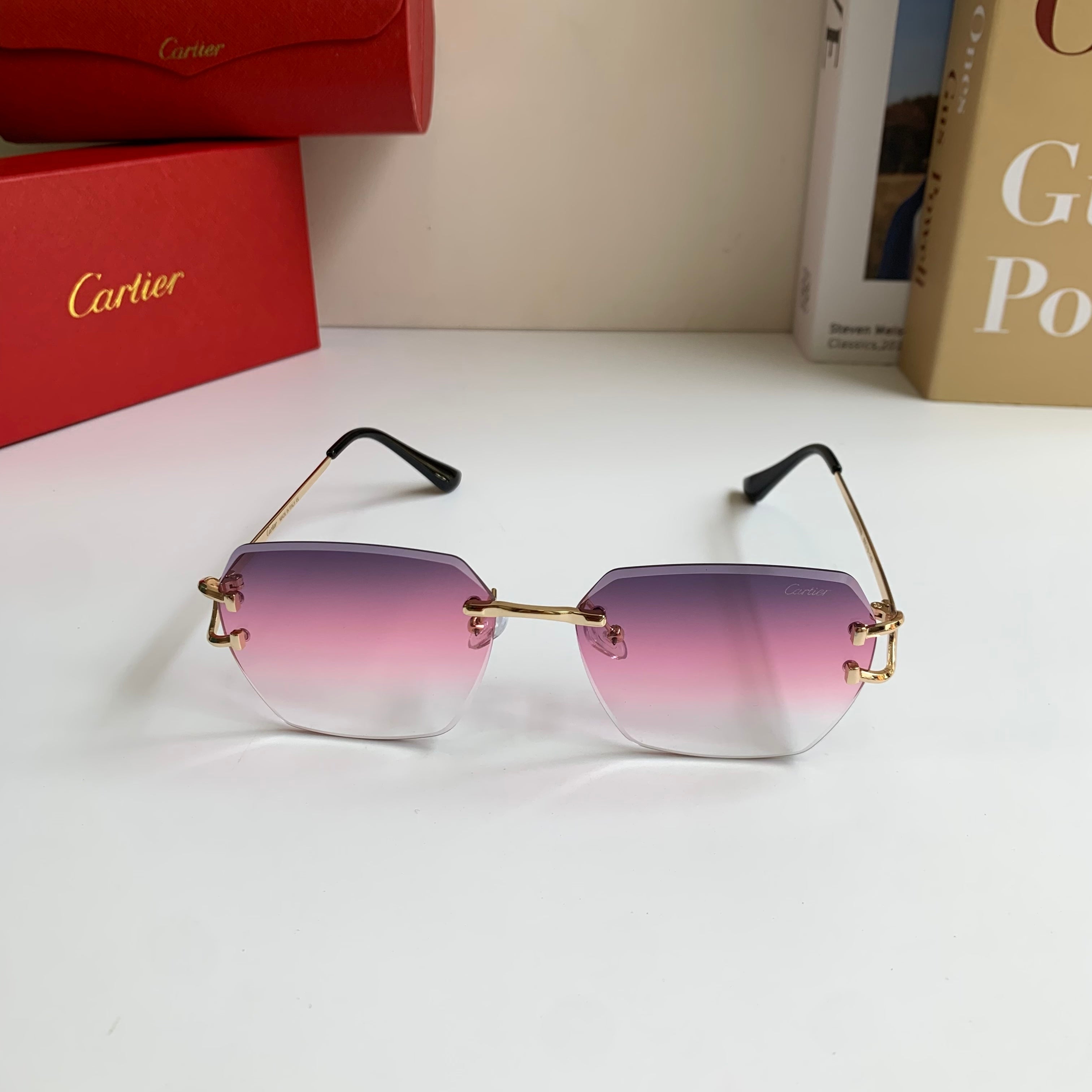 Cartier Fashion Purple Lens Sunglasses for Men & Women - 432224 - detail image 2
