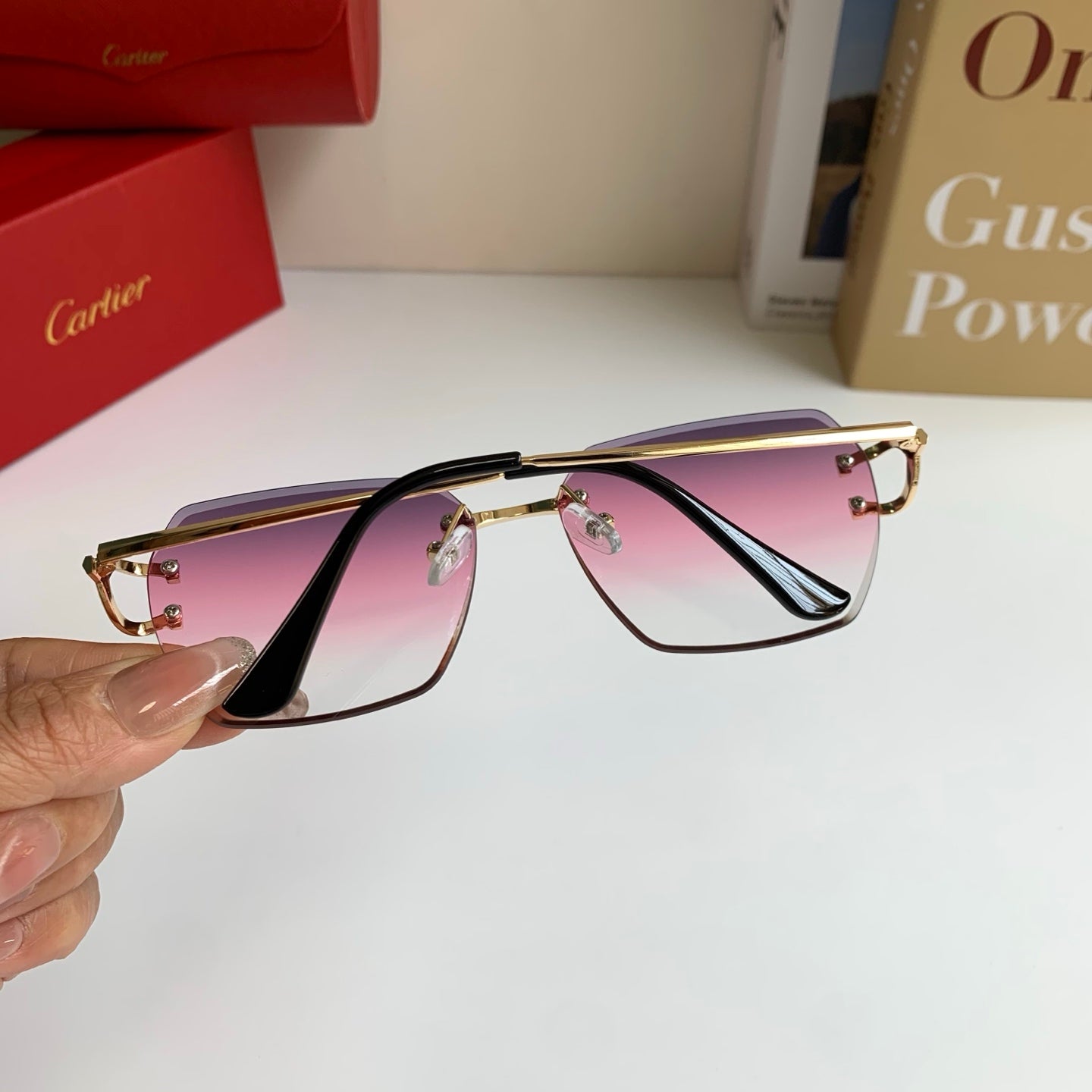 Cartier Fashion Purple Lens Sunglasses for Men & Women - 432224 - detail image 5