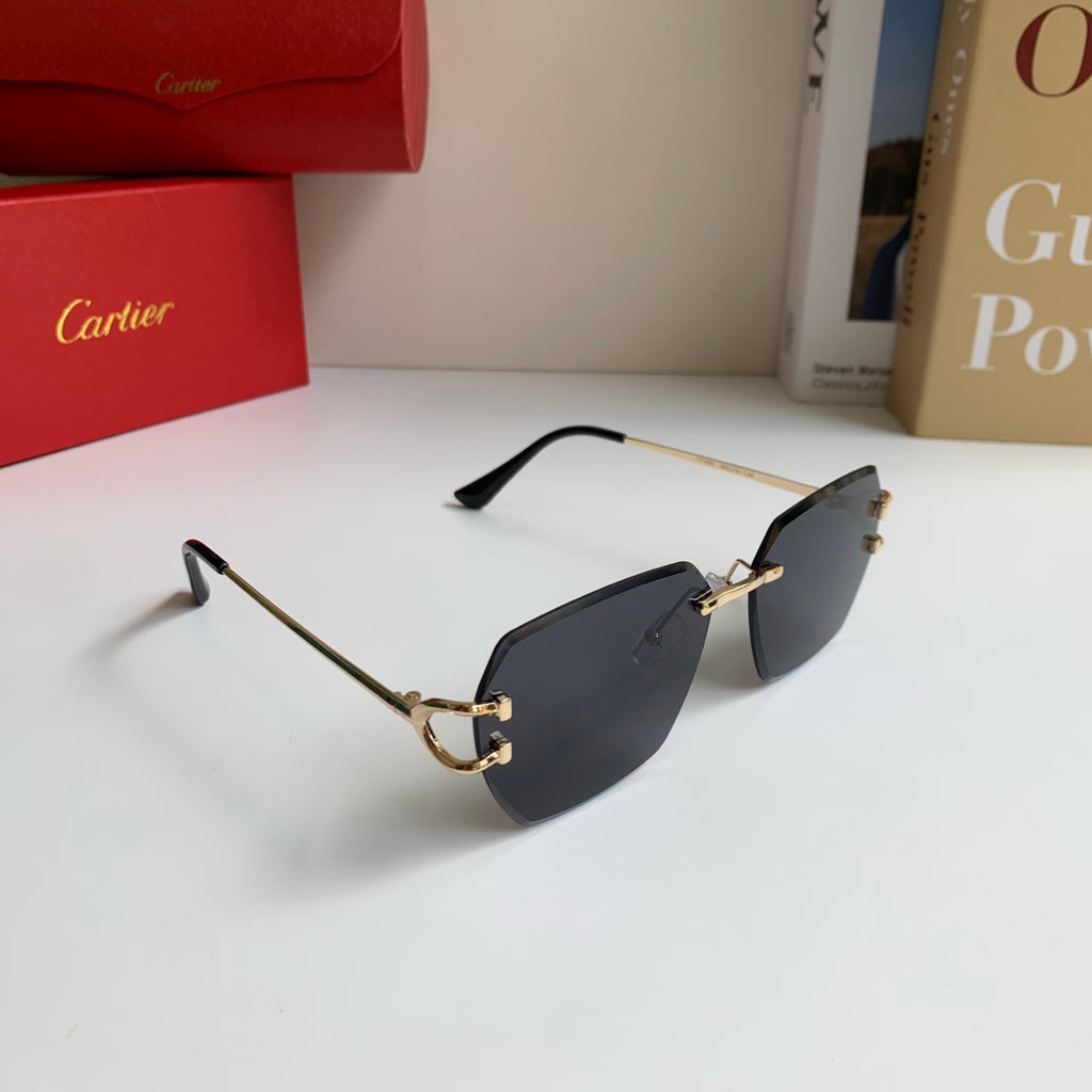 Cartier Fashion Black Lens Sunglasses for Men & Women - 432225