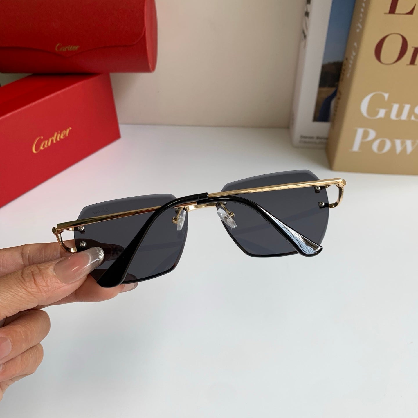 Cartier Fashion Black Lens Sunglasses for Men & Women - 432225 - detail image 6