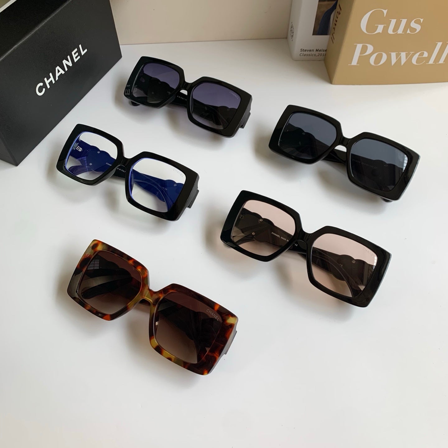 Chanel Metal Square Black Lens Sunglasses for Men & Women - 431628 - detail image 9