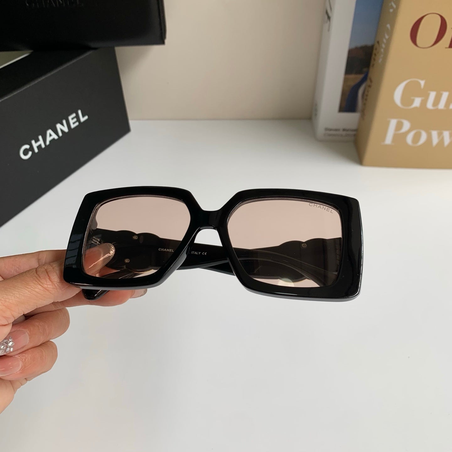 Chanel Metal Square Silver Lens Sunglasses for Men & Women - 431626 - detail image 3