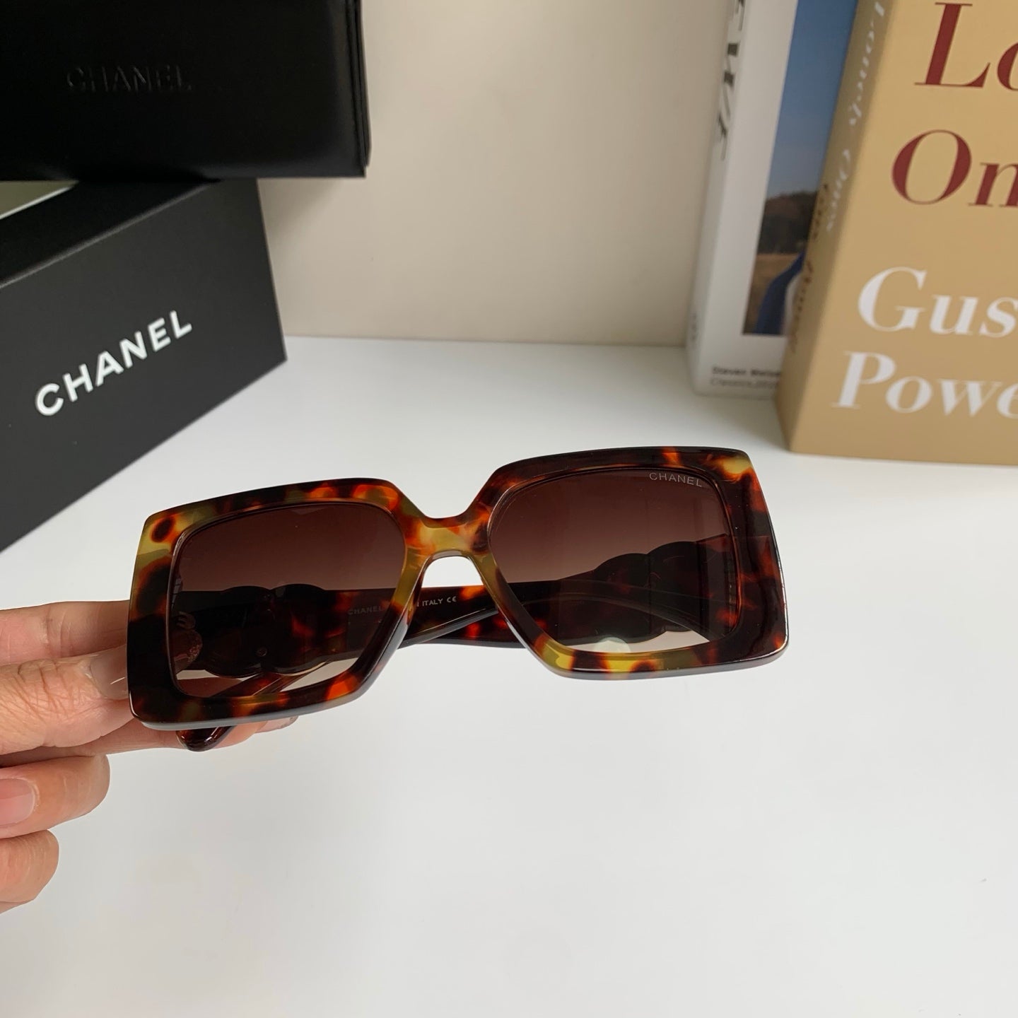 Chanel Metal Square Black Lens Sunglasses for Men & Women - 431627 - detail image 4