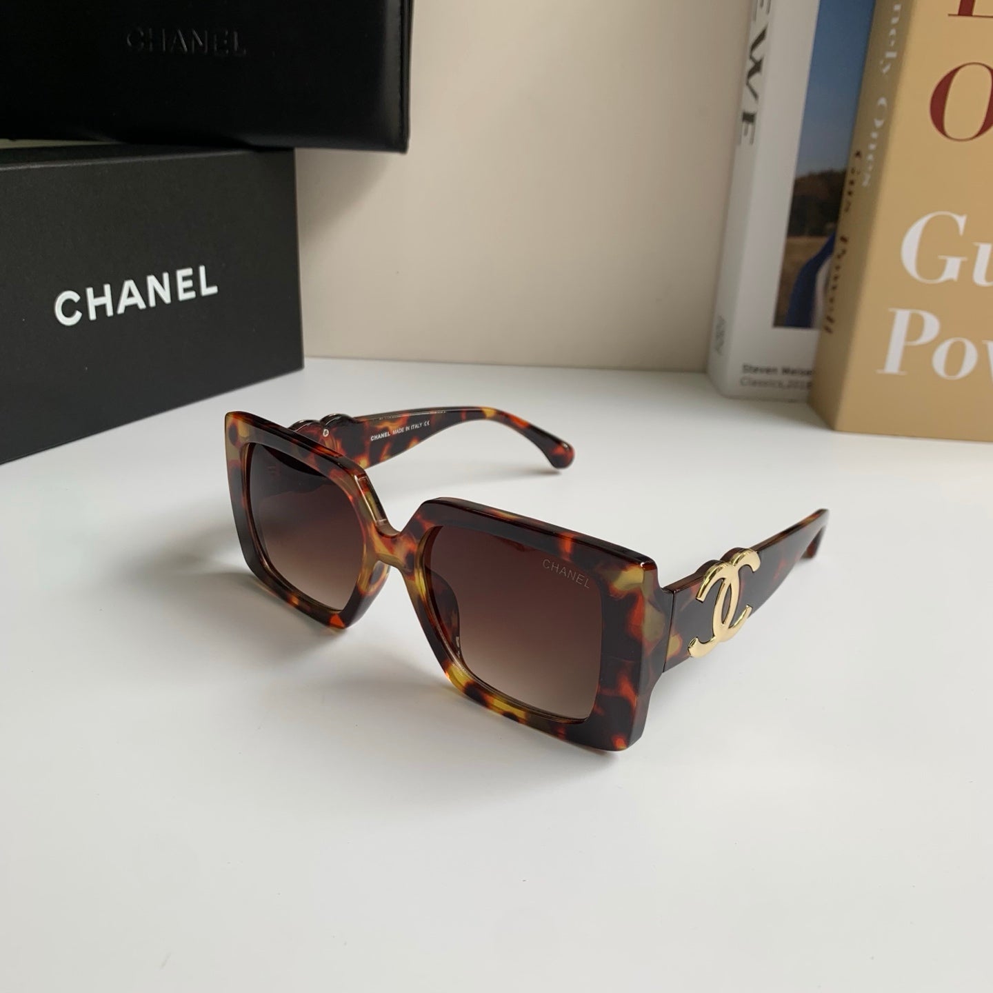 Chanel Metal Square Black Lens Sunglasses for Men & Women - 431627 - detail image 2