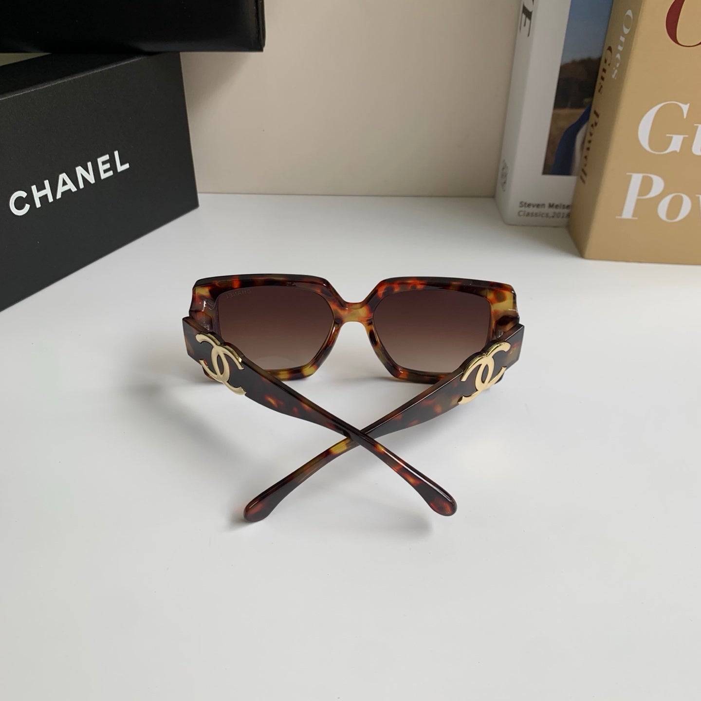 Chanel Metal Square Black Lens Sunglasses for Men & Women - 431627 - detail image 6