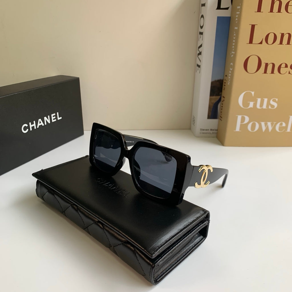 Chanel Metal Square Black Lens Sunglasses for Men & Women - detail image 4