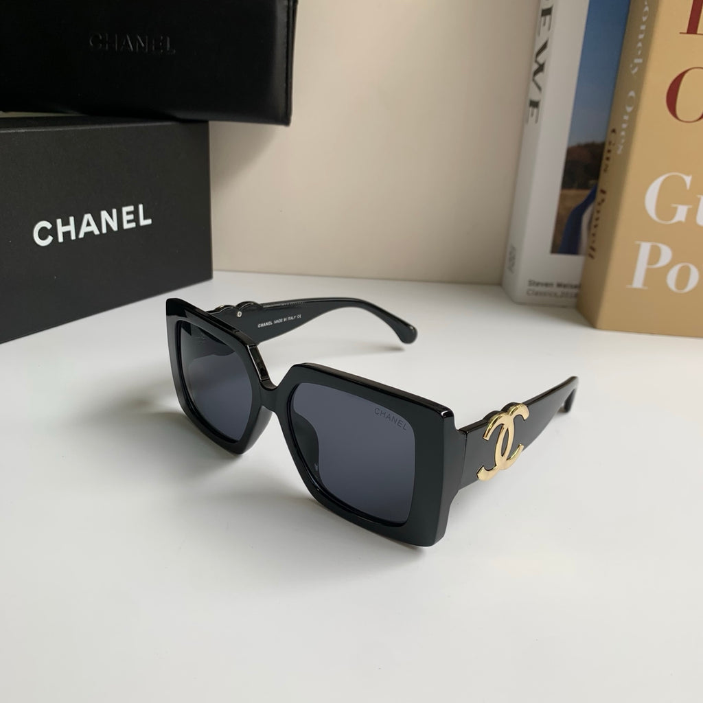 Chanel Metal Square Black Lens Sunglasses for Men & Women - detail image 2