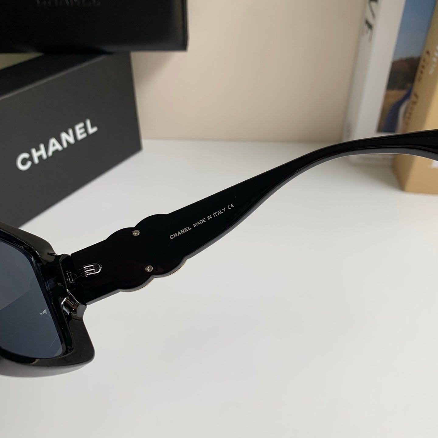 Chanel Metal Square Black Lens Sunglasses for Men & Women - detail image 7