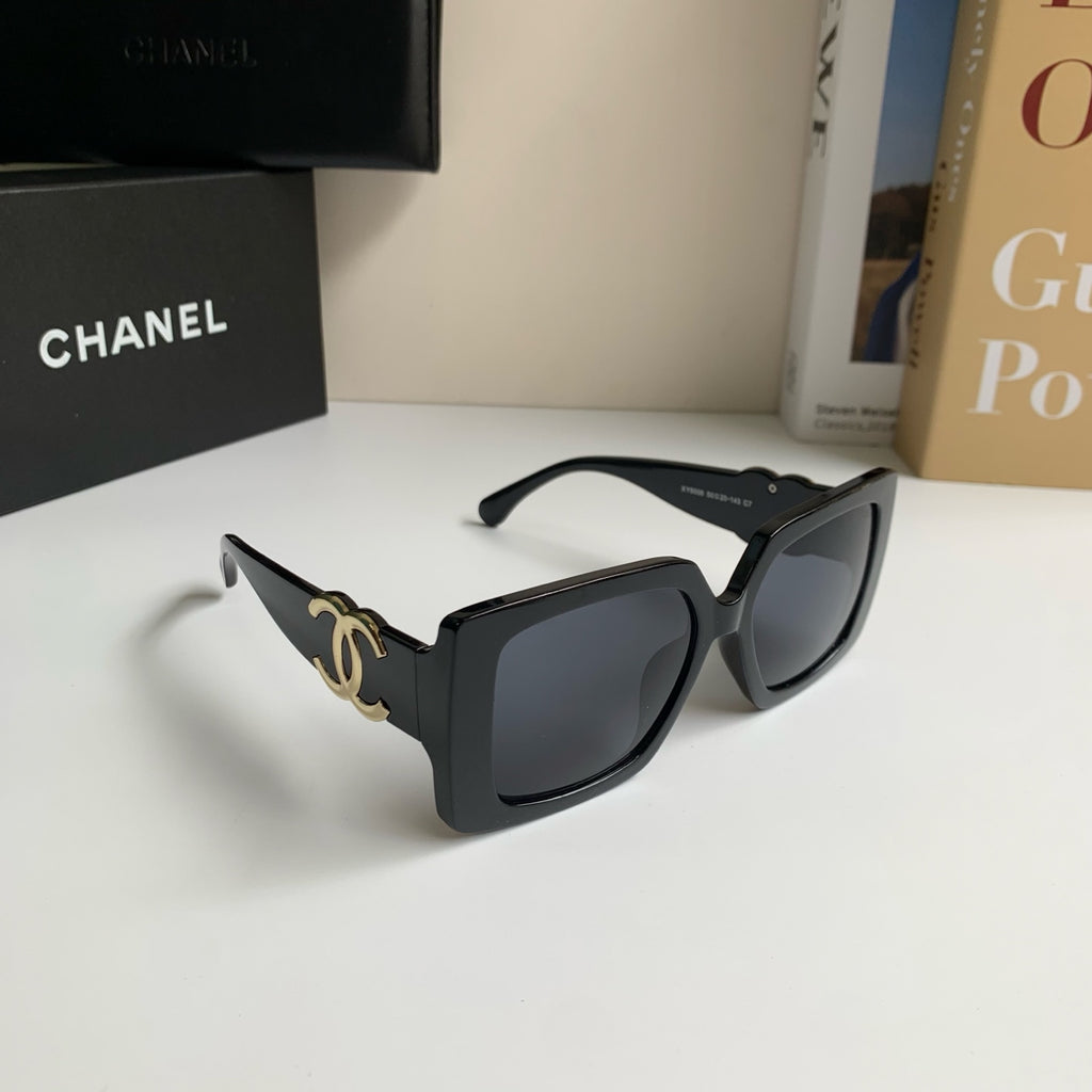 Chanel Metal Square Black Lens Sunglasses for Men & Women