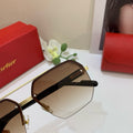 Cartier Metal Square Brown Lens Sunglasses for Men & Women - 432278