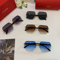 Cartier Metal Square Blue Lens Sunglasses for Men & Women - 432279