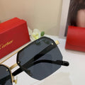 Cartier Metal Square Silver Lens Sunglasses for Men & Women - 432280