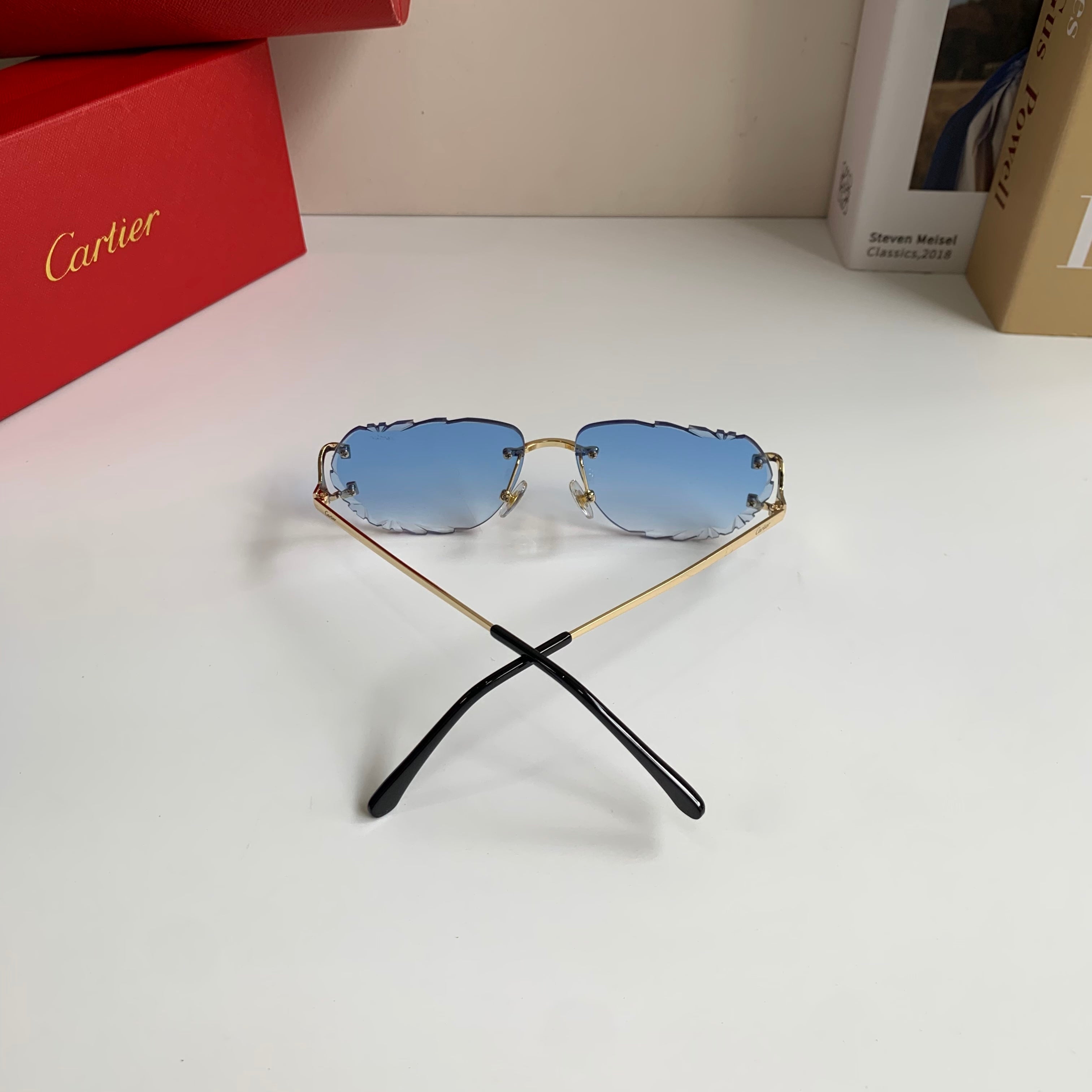 Cartier Fashion Blue Lens Sunglasses for Men & Women - 449530 - detail image 6