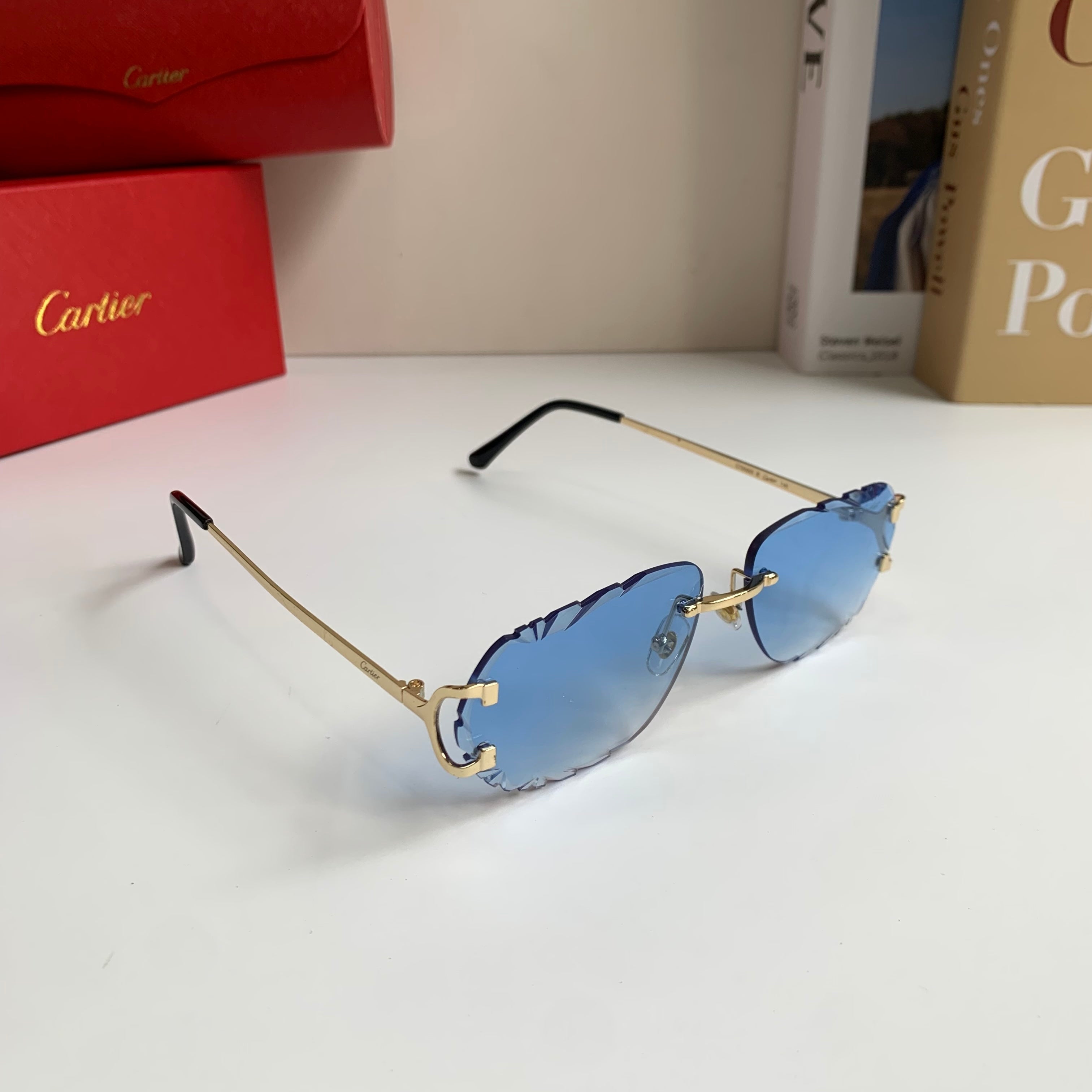 Cartier Fashion Blue Lens Sunglasses for Men & Women - 449530