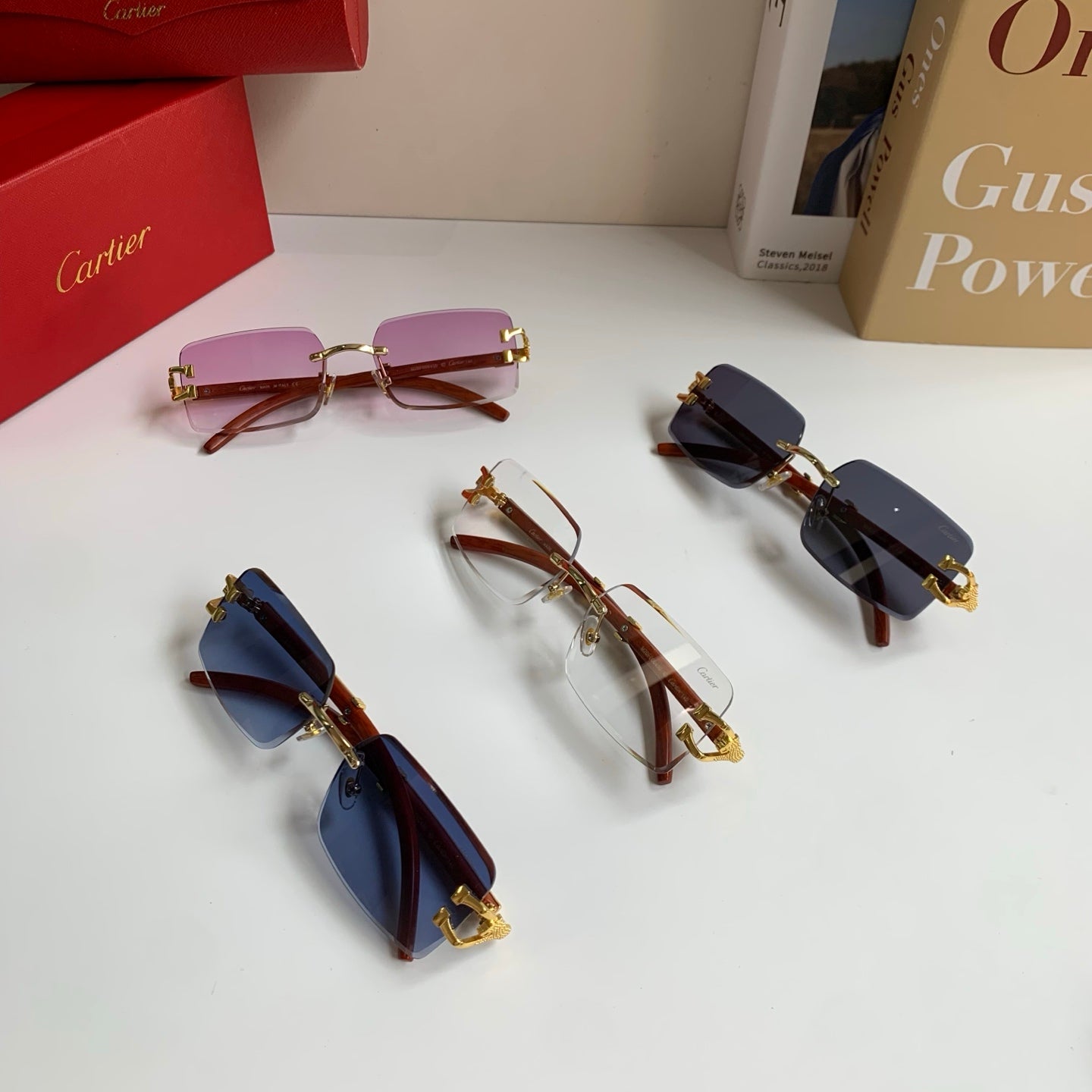 Cartier Fashion Blue Lens Sunglasses for Men & Women - 449565 - detail image 9