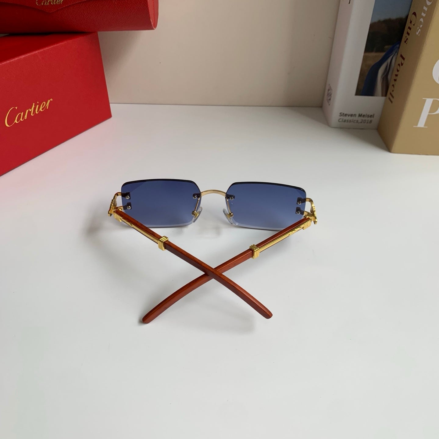 Cartier Fashion Blue Lens Sunglasses for Men & Women - 449565 - detail image 8