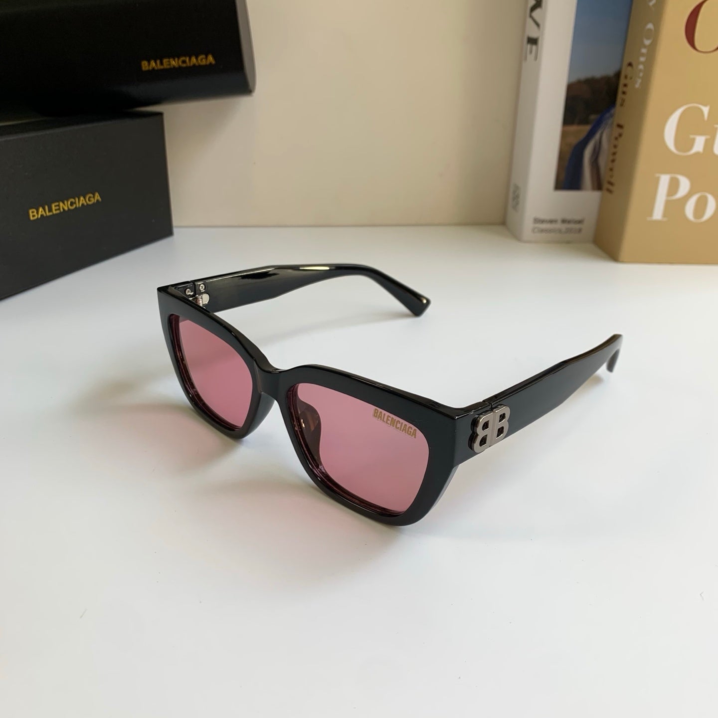 Balenciaga Square Red Lens Sunglasses for Men & Women - detail image 2