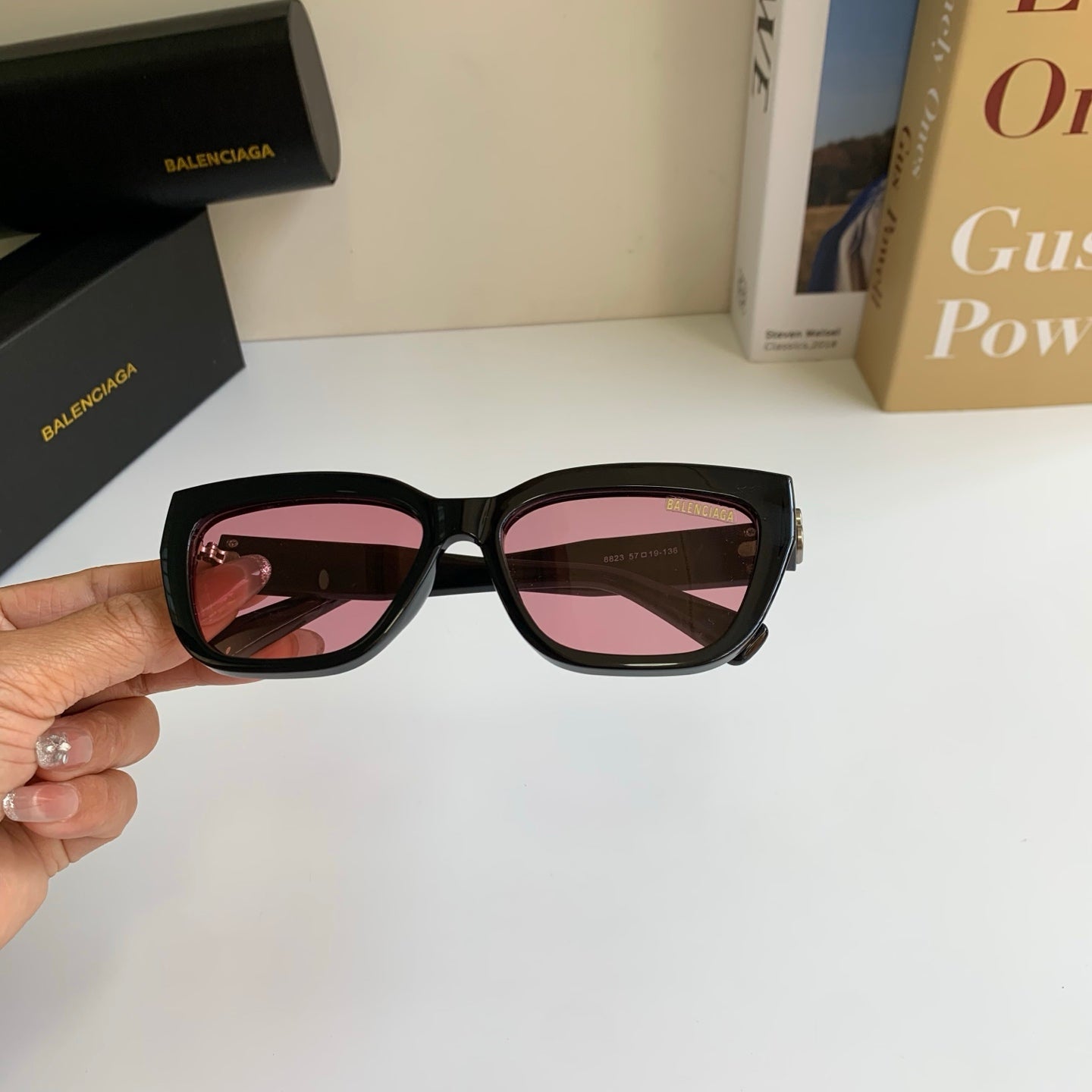 Balenciaga Square Red Lens Sunglasses for Men & Women - 372352 - detail image 3