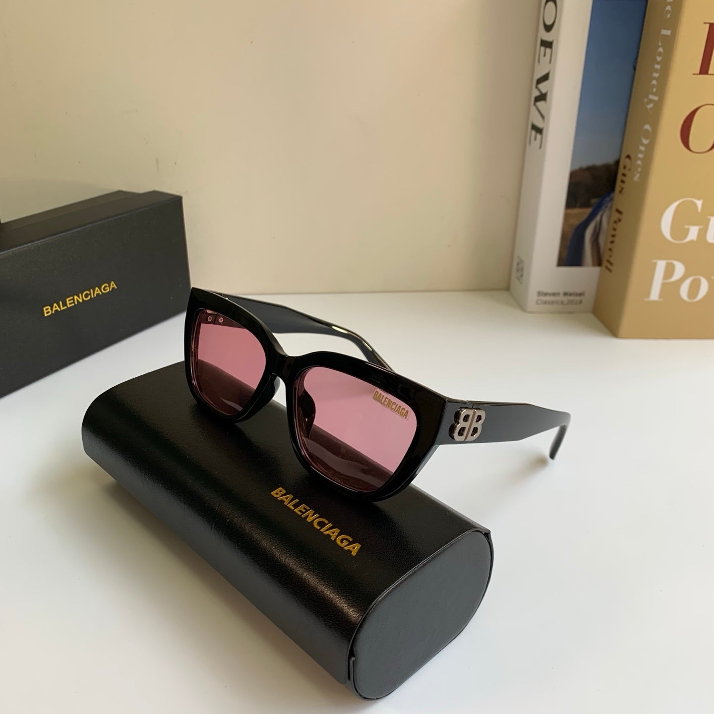 Balenciaga Square Red Lens Sunglasses for Men & Women - 372352 - detail image 5