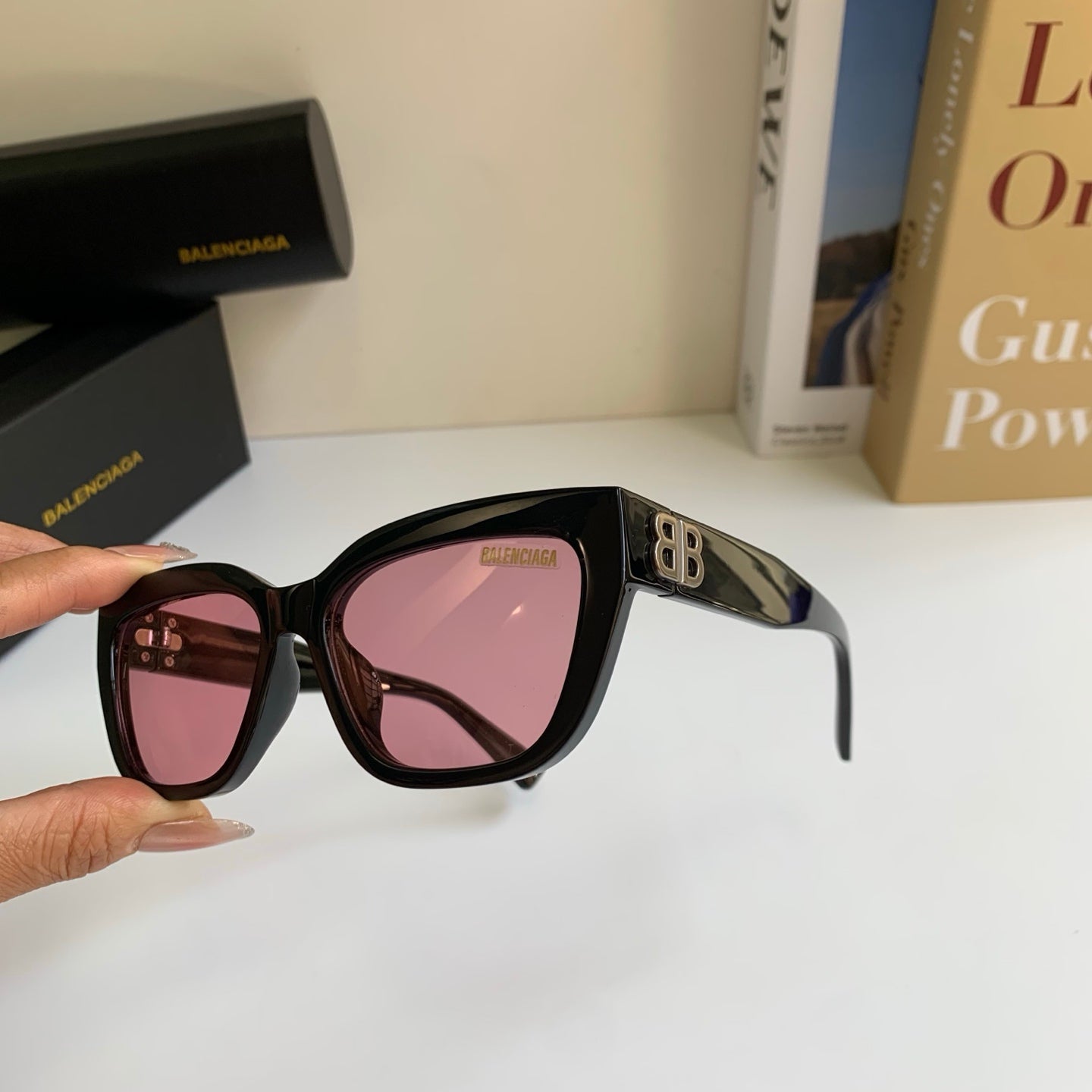 Balenciaga Square Red Lens Sunglasses for Men & Women - detail image 8