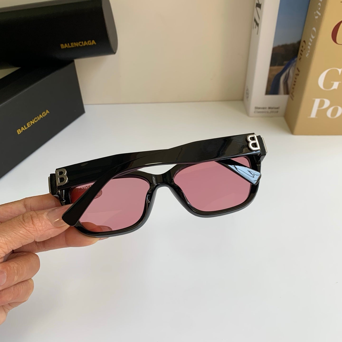 Balenciaga Square Red Lens Sunglasses for Men & Women - 372352 - detail image 6