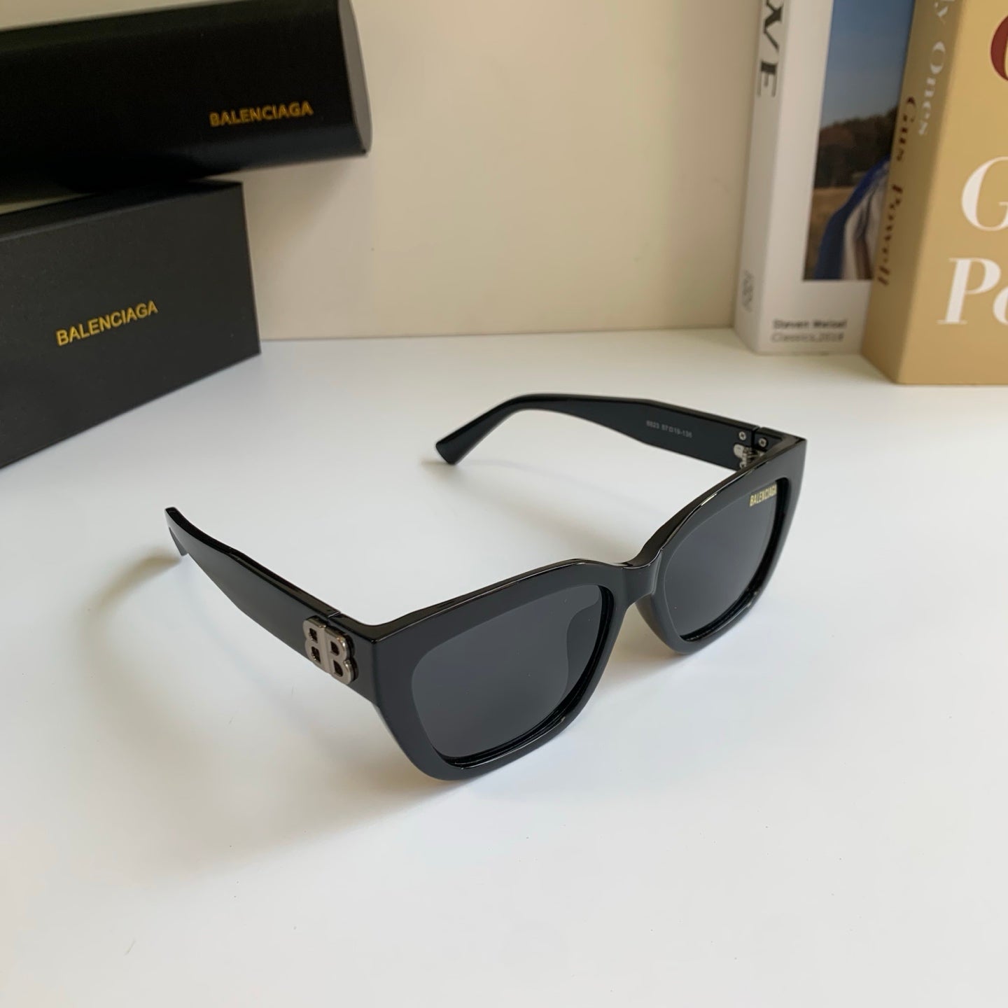 Balenciaga Square Black Lens Sunglasses for Men & Women - 466010