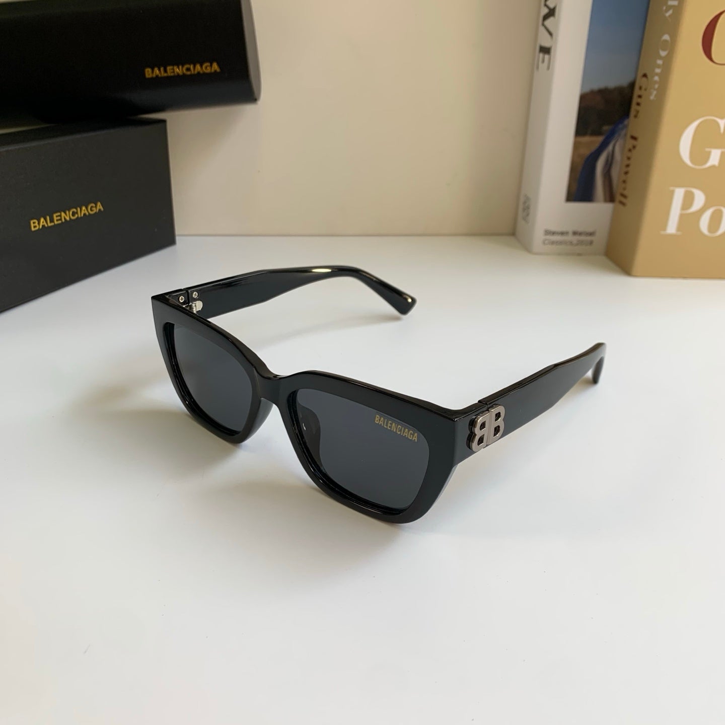 Balenciaga Square Black Lens Sunglasses for Men & Women - 466010 - detail image 2