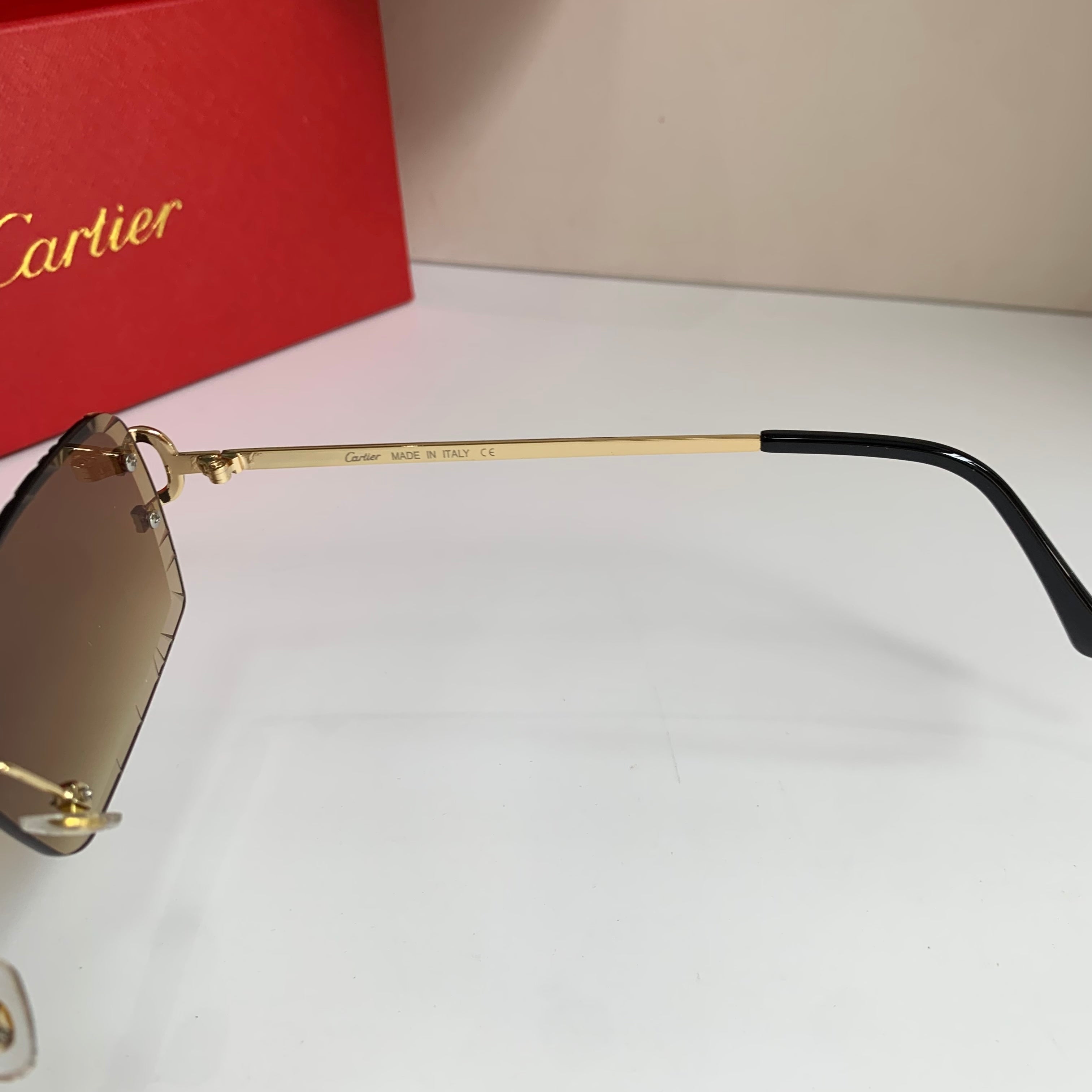 Cartier Metal Fashion Brown Lens Sunglasses for Men & Women - 465888 - detail image 6