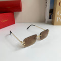 Cartier Metal Fashion Brown Lens Sunglasses for Men & Women - 465888
