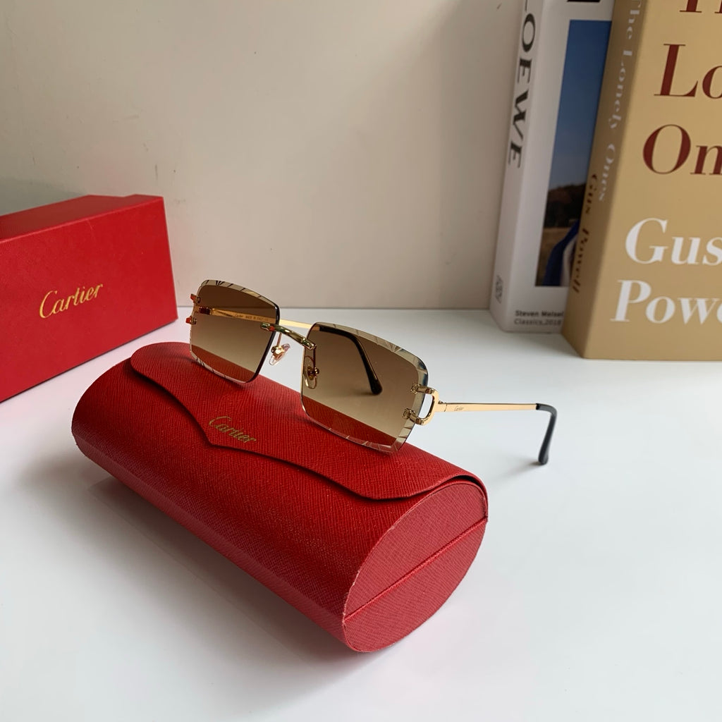 Cartier Metal Fashion Brown Lens Sunglasses for Men & Women - 465888 - detail image 5