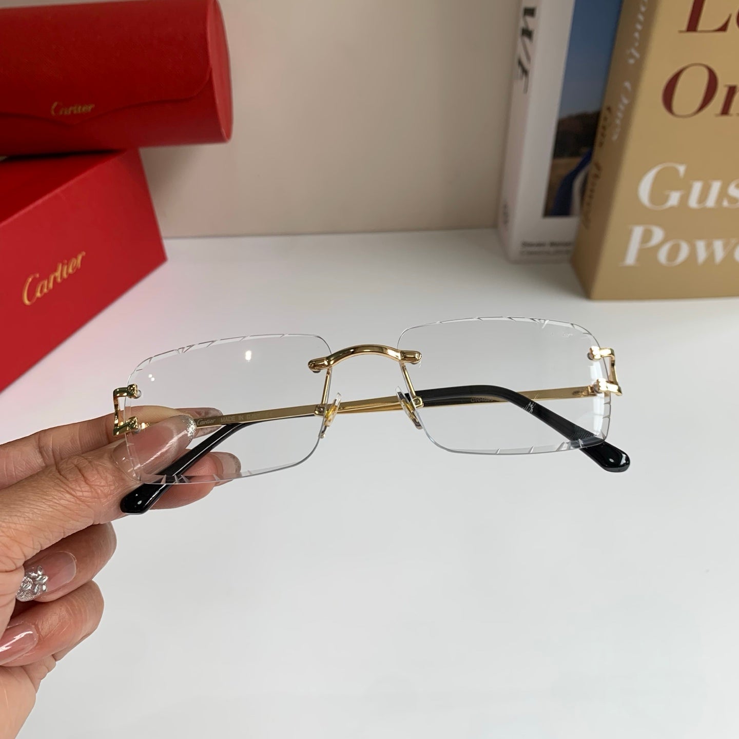 Cartier Metal Fashion Silver Lens Sunglasses for Men & Women - 465889 - detail image 3