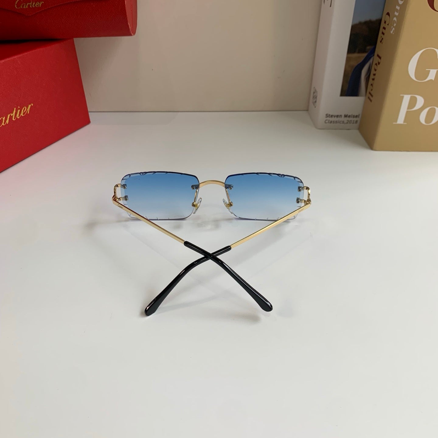 Cartier Metal Fashion Silver Lens Sunglasses for Men & Women - 465890 - detail image 8