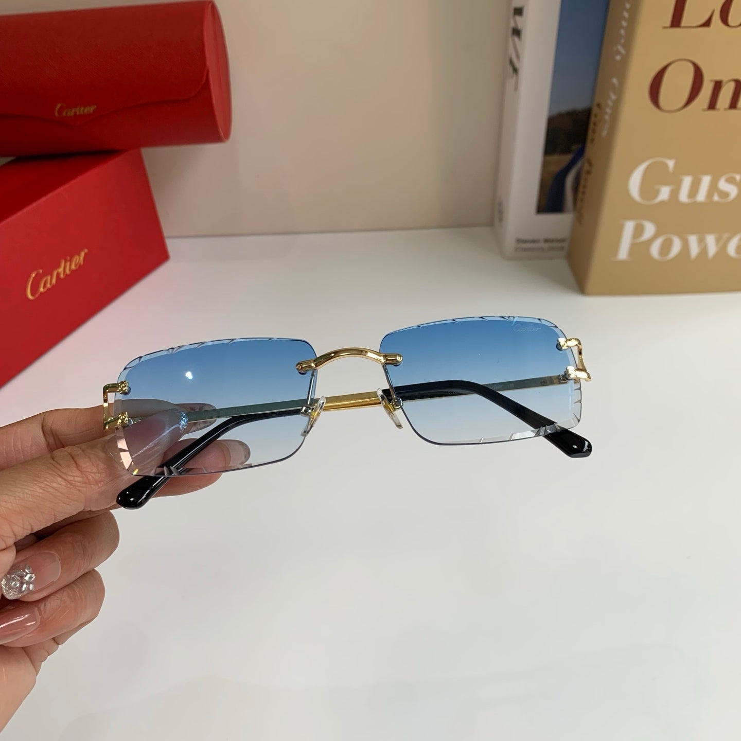 Cartier Metal Fashion Silver Lens Sunglasses for Men & Women - 465890 - detail image 4