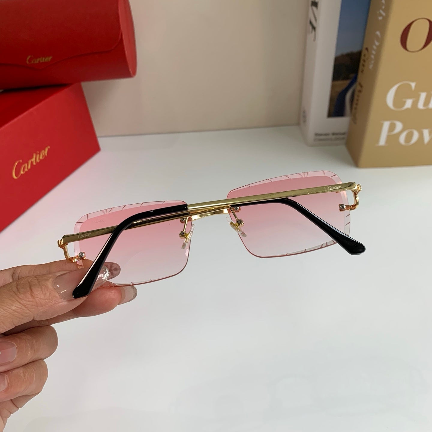 Cartier Metal Fashion Silver Lens Sunglasses for Men & Women - 465891 - detail image 6