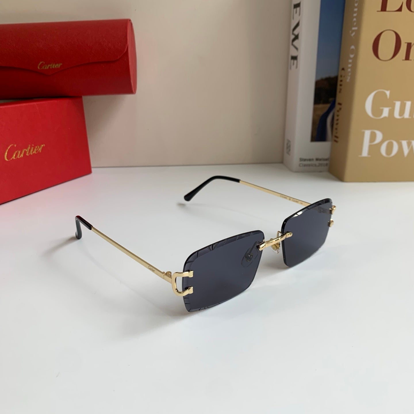 Cartier Metal Fashion Silver Lens Sunglasses for Men & Women - 465892