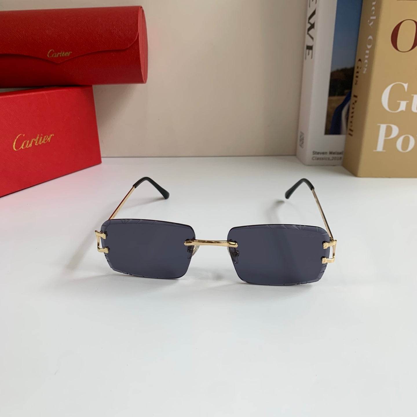 Cartier Metal Fashion Silver Lens Sunglasses for Men & Women - 465892 - detail image 5
