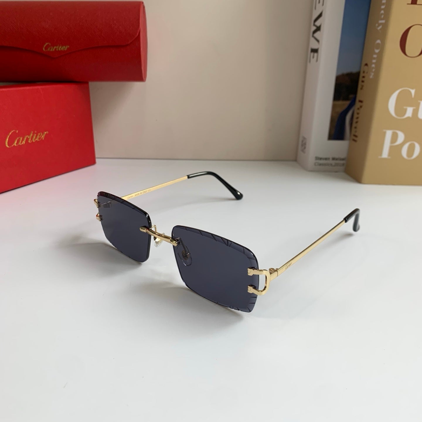 Cartier Metal Fashion Silver Lens Sunglasses for Men & Women - 465892 - detail image 2