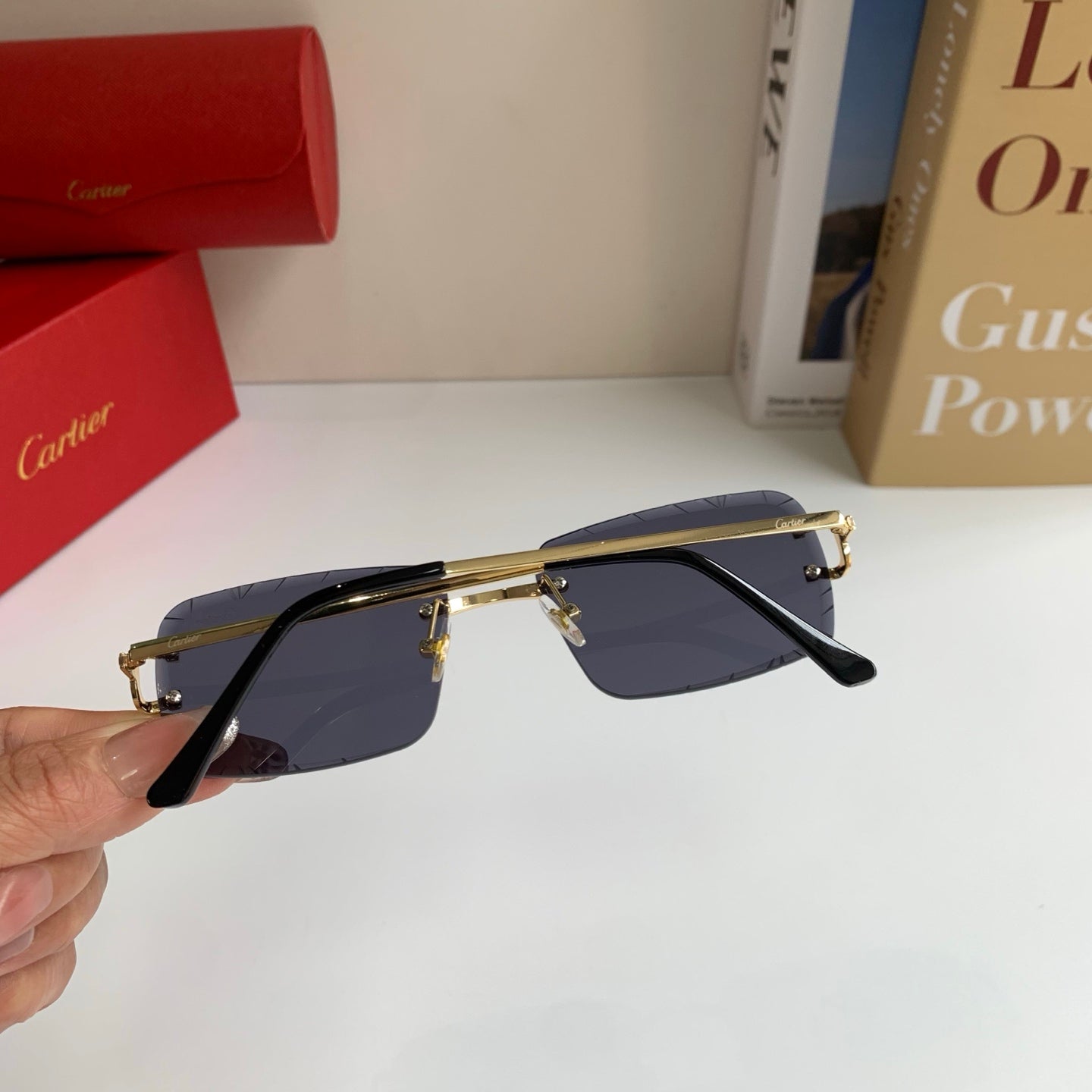 Cartier Metal Fashion Silver Lens Sunglasses for Men & Women - 465892 - detail image 8